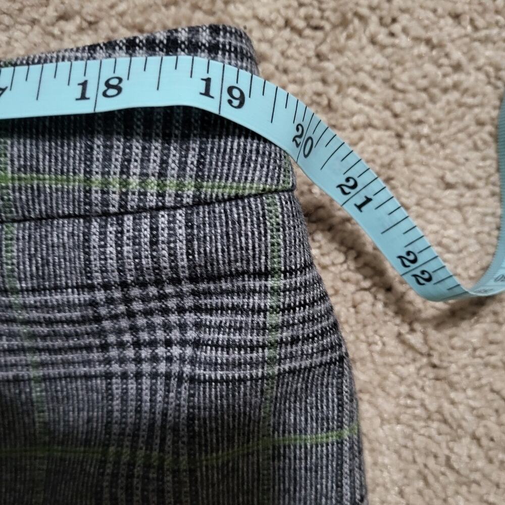 Carlisle Black, White and Lime Plaid Wool Blend Dress Pants - US 18 - Picture 5 of 7